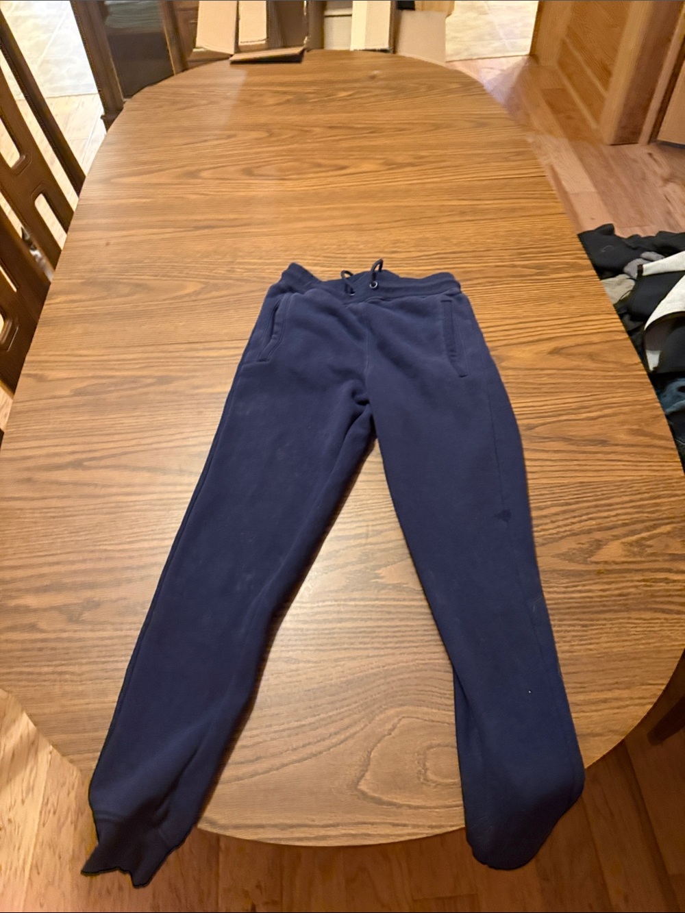 Kids Navy Blue Jogger Sweatpants - Drawstring Waist
